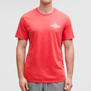 Lululemon Team Canada Fundamental Cotton T-shirt COC Logo White Red Leaf Leaves